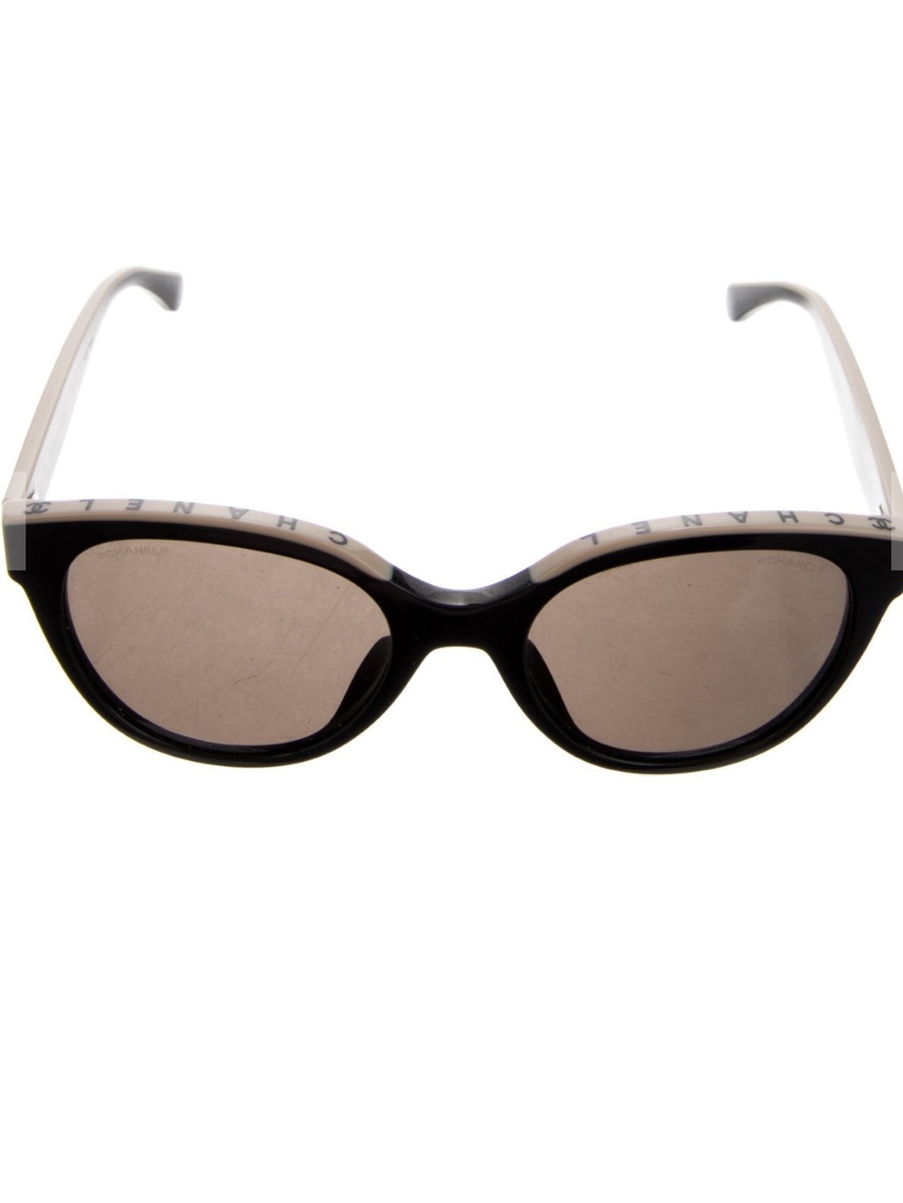 CHANEL butterfly interlocking Black and White Cat Eye Sunglasses